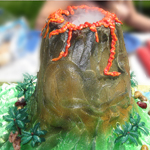 Volcano Birthday Cake.